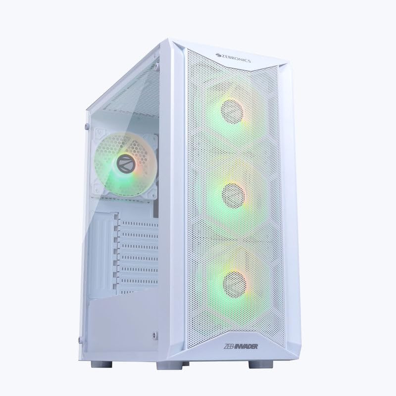kharidiyebasic Gaming Desktop PC, i7 12th Gen 12 Cores 4.9GHz, 16GB RAM, 500GB SSD, RTX 3060 12GB, H610M Motherboard, 4 Fan Cabinet White