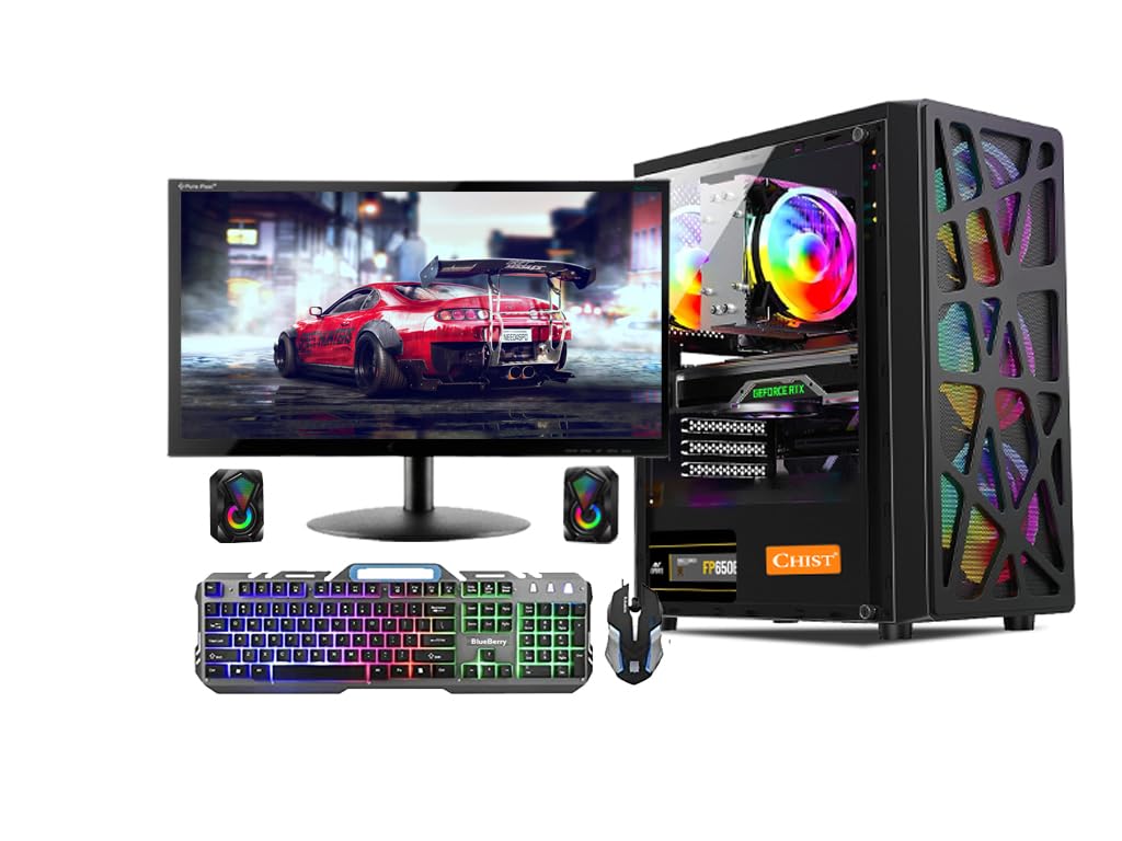 CHIST I7 Gaming PC (Core i7 3770 processor/16 GB RAM/1 TB SSD/Windows 10/GT 730 4GB ddr5 Graphic Card/WiFi /22 Inch LED Monitor Gaming Keyboard-Mouse Speaker)