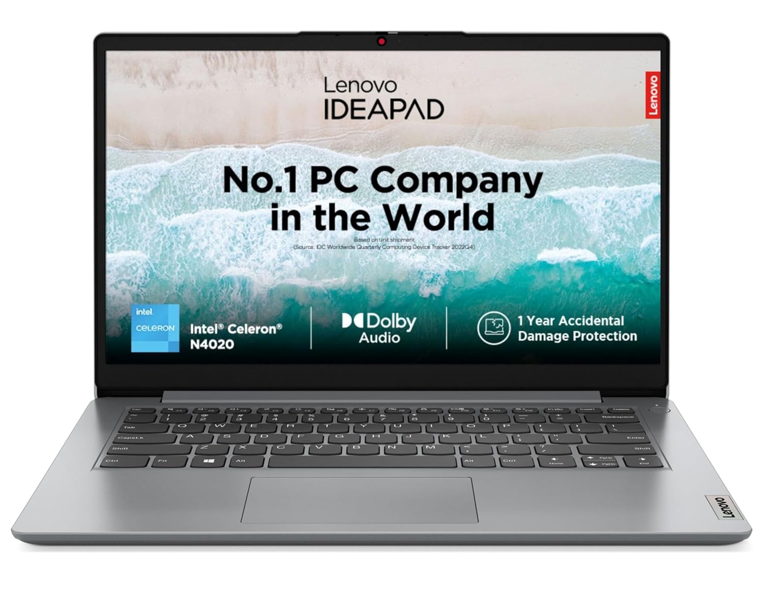 Lenovo IdeaPad Slim 1, Intel Core Celeron N4020, 8GB RAM, 512GB SSD, HD, 14", Windows 11 Home, MS Office 21, Cloud Grey, 1.3Kg, 82V6009LIN, 1Yr Warranty, Thin and Light Laptop