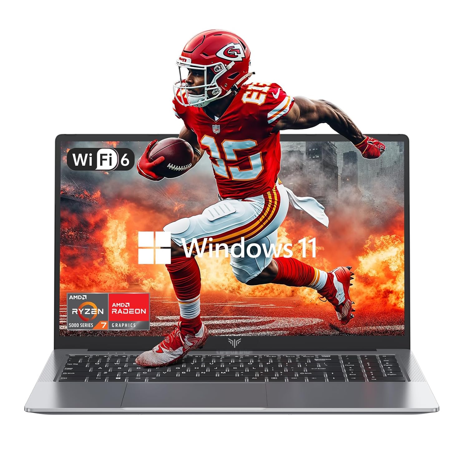 KAIGERR Gaming Laptop AMD Ryzen 7 5825U 16.1-inch IPS Laptop Computer 16GB DDR4 (2 * 8GB, Dual Channel) 512GB NVMe SSD Windows Laptop Backlit Keyboard WiFi 6 HDMI Type-C USB3.2 BT5.2, Gray