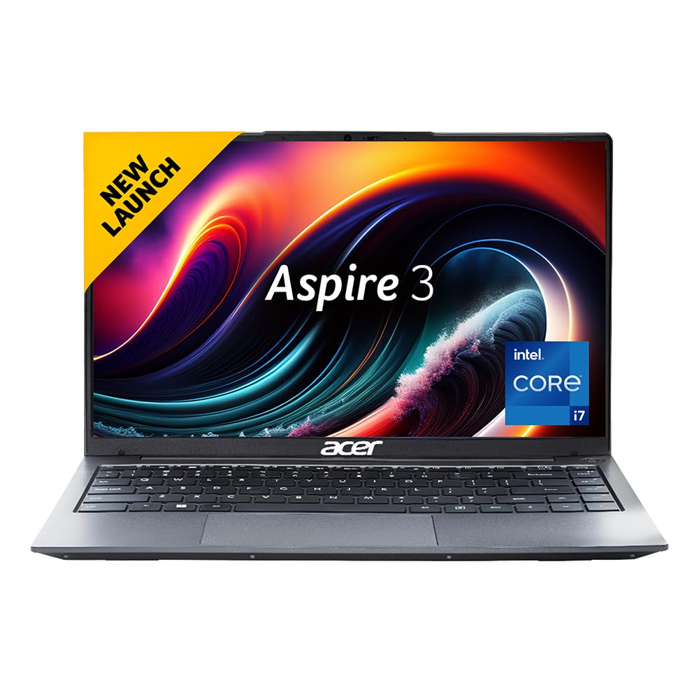 acer Aspire 3 Intel Core i7-1255U/Thin and Light Laptop (Windows 11 Home/16 GB RAM/512GB SSD/45.6WHr) A324-51 with 35.56cm (14") IPS FHD Display, 1.45 KG