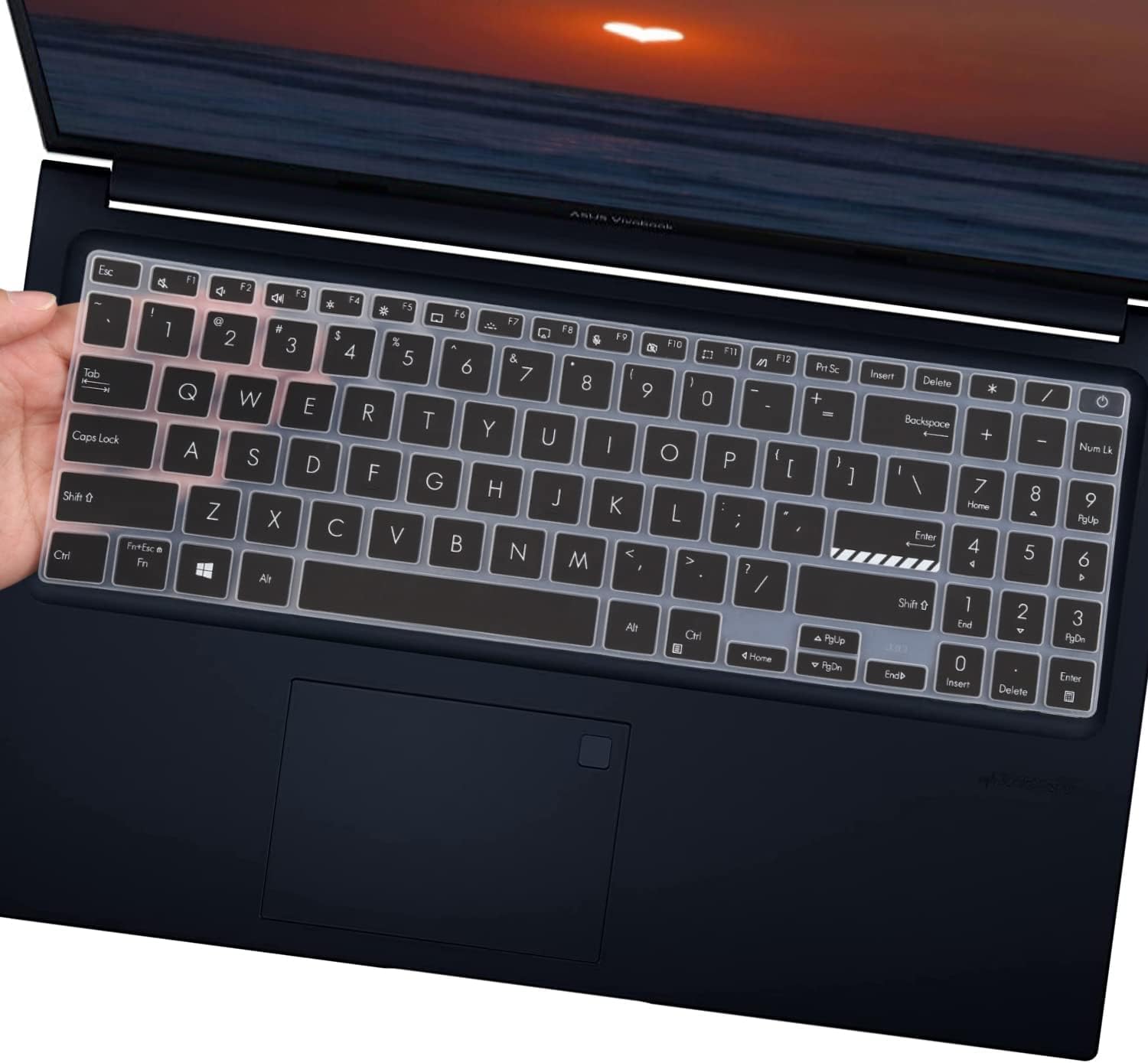 OJOS Keyboard Cover for ASUS VivoBook Pro 16X M6501 M3500 K3500 M6500 K6602 K6604 K3605 M1605 F1605 X1605 M1603 F1603 X1603 16", 15X K571GT M1502 M1503 K3502 M3502 K6501 M6501 K6502 Black