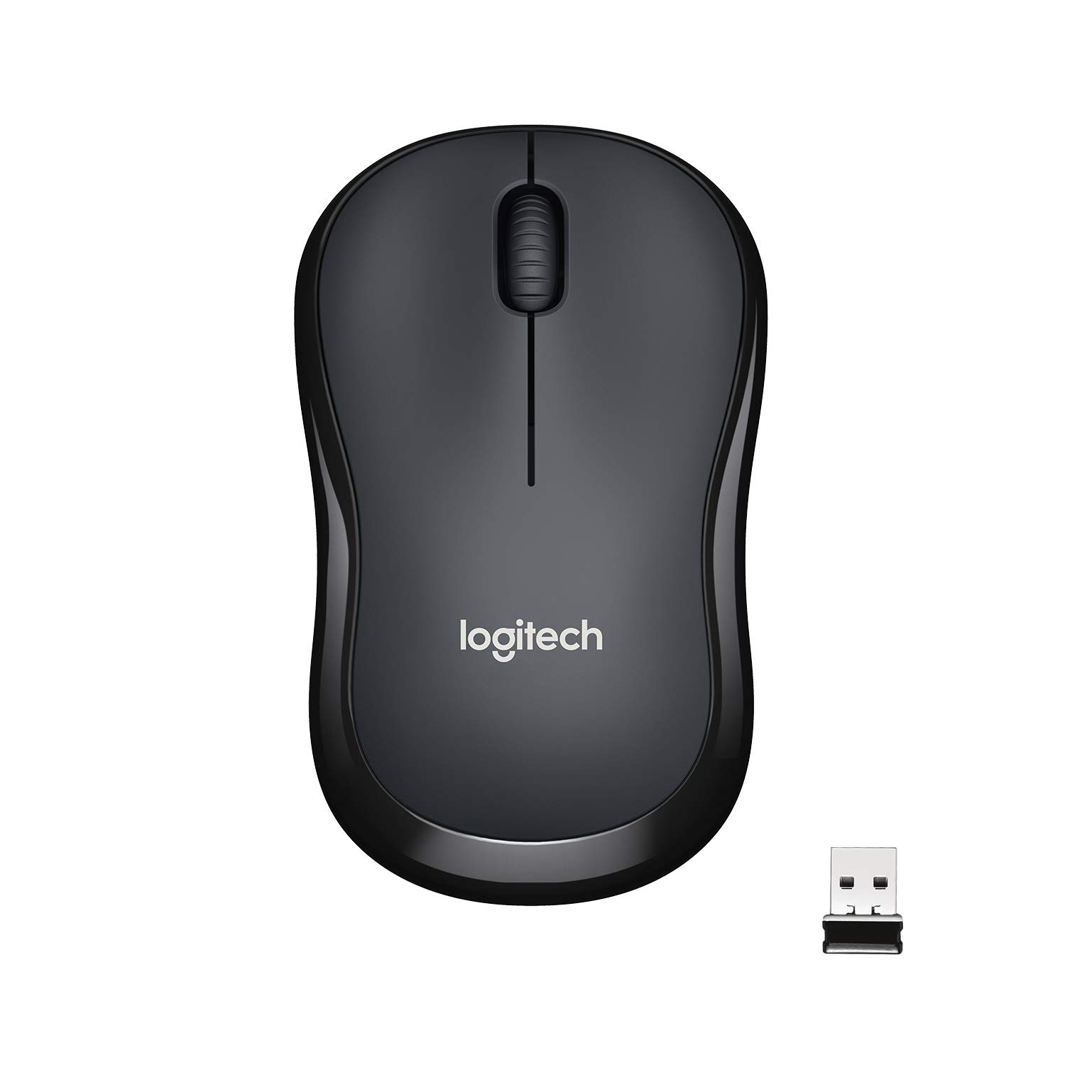 Logitech M221 Wireless Mouse, Silent Buttons, 2.4 GHz with USB Mini Receiver, 1000 DPI Optical Tracking, 18-Month Battery Life, Ambidextrous PC/Mac/Laptop - Black