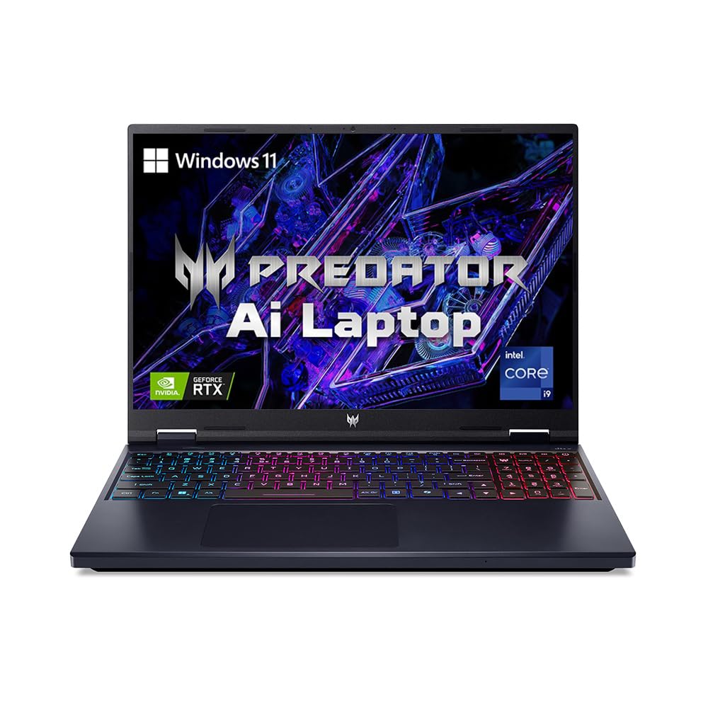 Acer Predator Helios Neo 16 Gaming Laptop, Intel Core i9-14900HX processor, RTX 4070-8 GB GDDR6, IPS WQXGA Display, 500 nits,240 Hz Refresh Rate( Win 11 Home/16GB DDR5/1TB)PHN16-72 with 40.64 cm (16")
