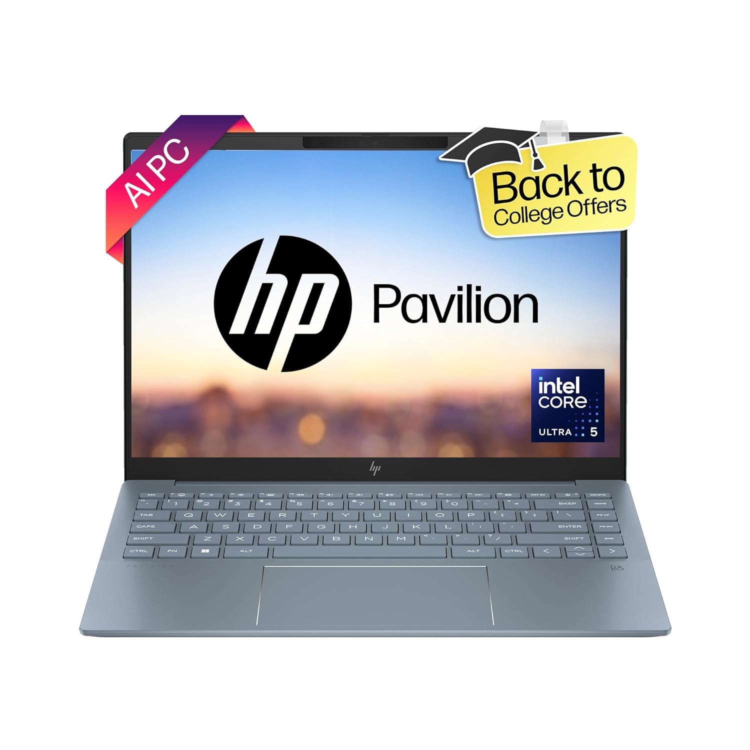 (Refurbished) HP Pavilion Plus 14 AI-enhanced Laptop, Intel EVO Core Ultra 5 125H,14-inch (35.6 cm) 16GB, 512GB SSD, Intel Arc Graphics, WQXGA, 300 nits, 120Hz, 5MP IR Camera, (Win 11, MSO, Blue, 1.44 kg), ew1082TU