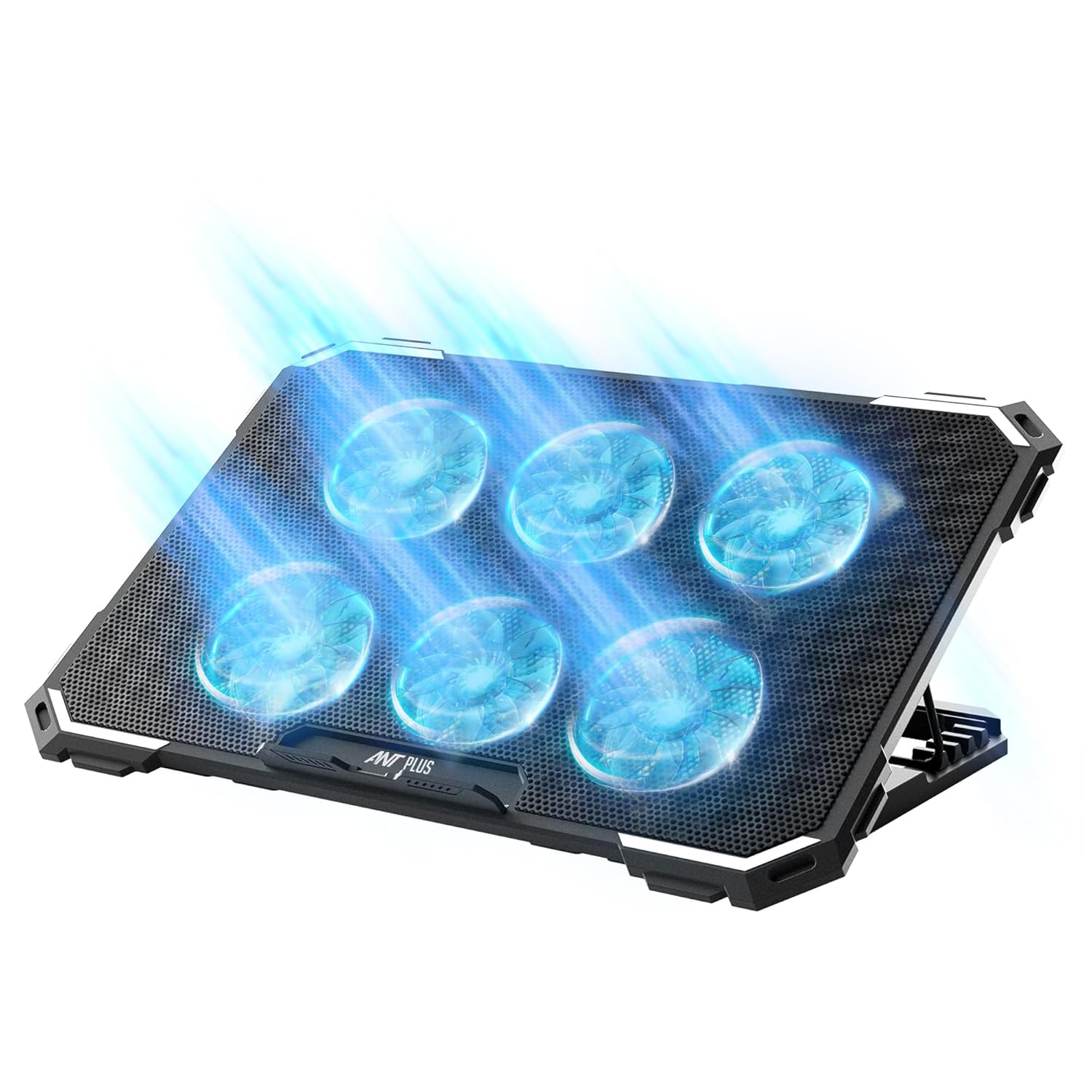 Dracula 60 Laptop Cooling Pad, Gaming Laptop Cooler with 6 * 1 Quite Fans, Fan Speed Controller 5 Height Adjustable Angle 2 USB Ports Compatible for Laptop, Notebook up to 17