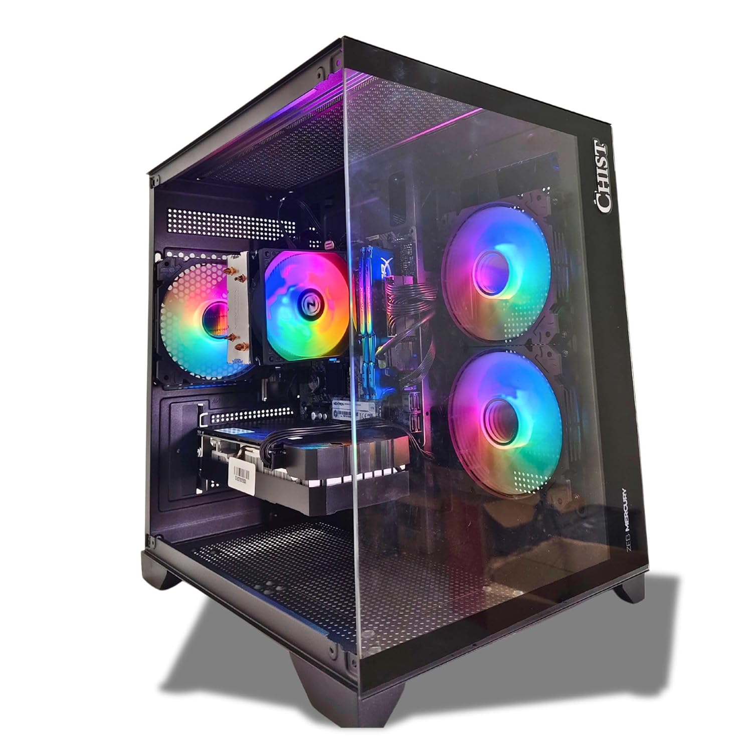 CHIST Gaming Desktop PC, 14 Core Xeon Processor, 32GB DDR4 RAM, RTX 3050 6GB GPU, 1TB NVMe SSD, 650W PSU, Windows 10, Wi-Fi, Bluetooth