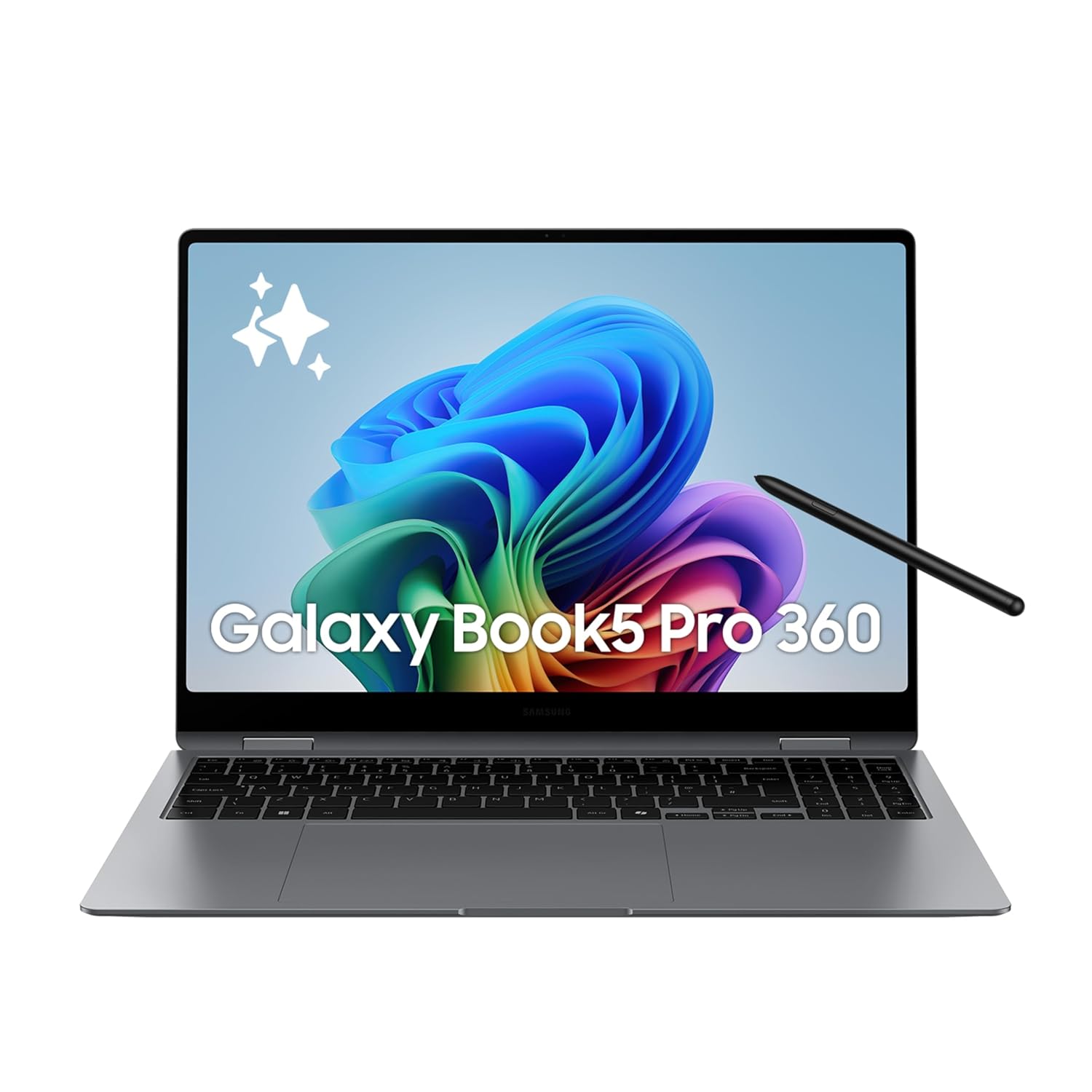 Samsung Galaxy Book5 Pro 360| Intel Evo Core Ultra 5 226V| Built-in AI| 16" (40.6cm) Touchscreen 2-in-1 Dynamic AMOLED 2X 120Hz| 500 Nits (16GB/512GB SSD/Intel Arc/Win11/MSO'21/Gray/1.69kg)|With S-Pen