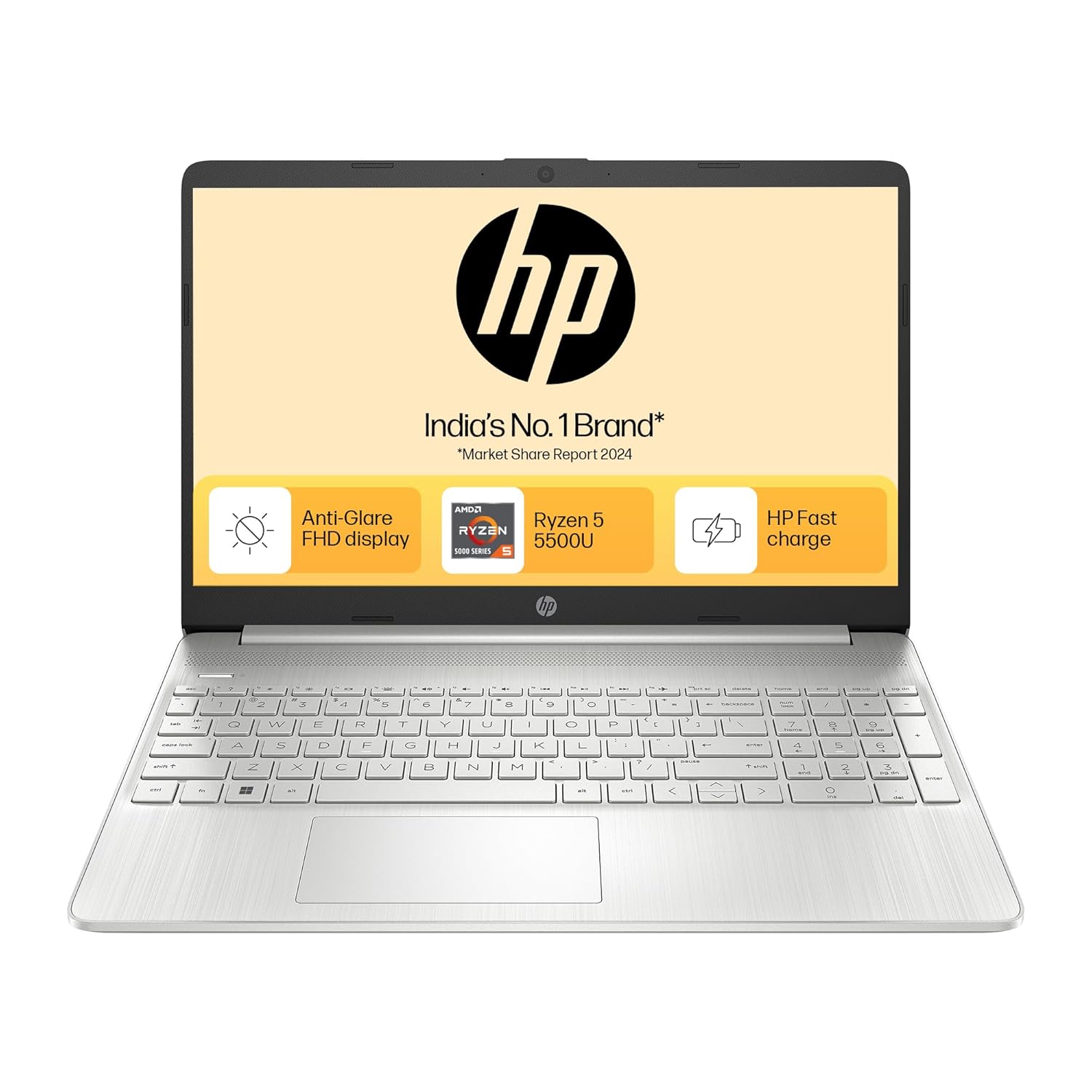 HP 15S AMD Ryzen 5000 (16GB Ram/512GB SSD/Fhd/Windows 11/Ms Office 21/Backlit Keyboard/ 15.6" (39.6 Cm)/Silver/2.21 Kg) Eq2305Au/Eq2182Au Laptop