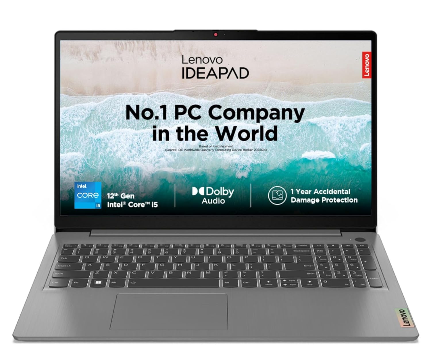 Lenovo IdeaPad Slim 3 12th Gen Intel Core i5 15.6" (39.62cm) FHD Thin & Light Laptop (16GB/512GB SSD/Windows 11/Office 2021/Backlit/2Yr Warranty/3months Game Pass/Arctic Grey/1.63Kg), 82RK0085IN