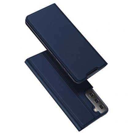 ConnectPoint Hard Flip Cover for Samsung Galaxy S21 Plus 5G, Leather Wallet Book Flip Folio Stand View Cover with Card Slots and Magnetic Closure for Samsung Galaxy S21 Plus 5G - Blue