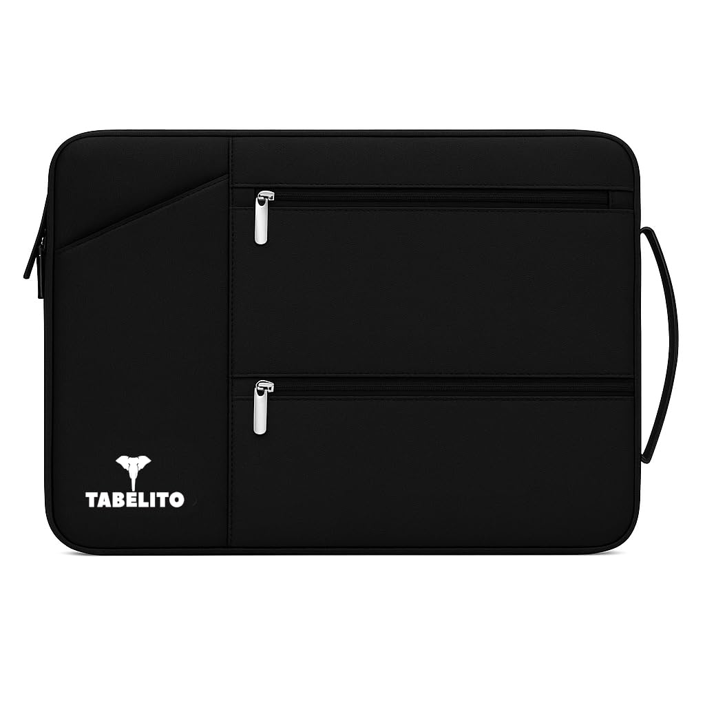 Tabelito Hybrid Polyester Foam, Nylon Laptop Bag Sleeve Case Cover Pouch for laptops (Black, 15.6 Inches/39.6Cm)