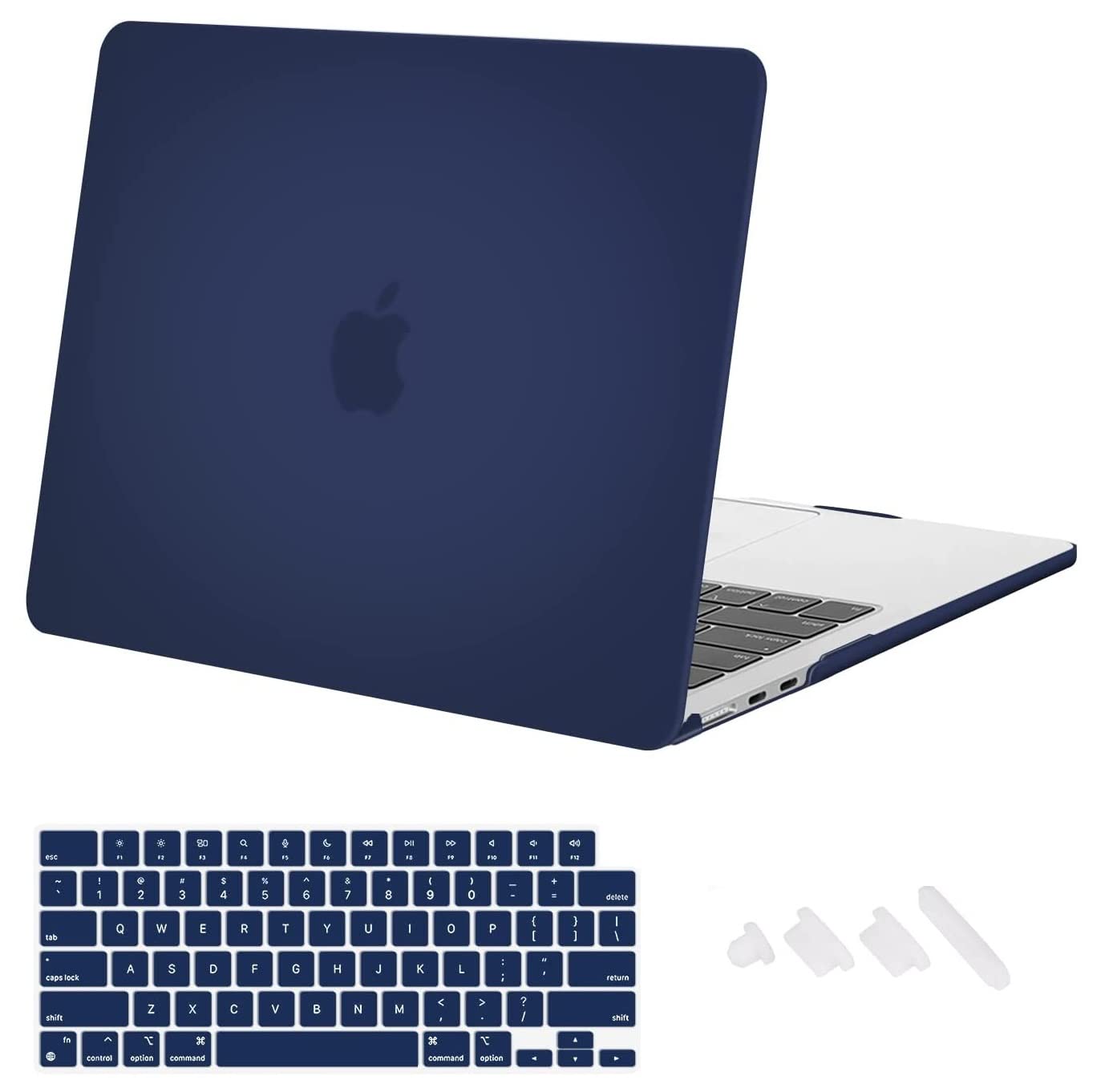 Midkart Case Compatible with MacBook Air 13.6 inch Model M4 A3240 M3 A3113 M2 A2681 Release 2025 2024 2023 2022 with Touch ID Hard Shell Cover Keyguard & Dust Plugs, Navy Blue