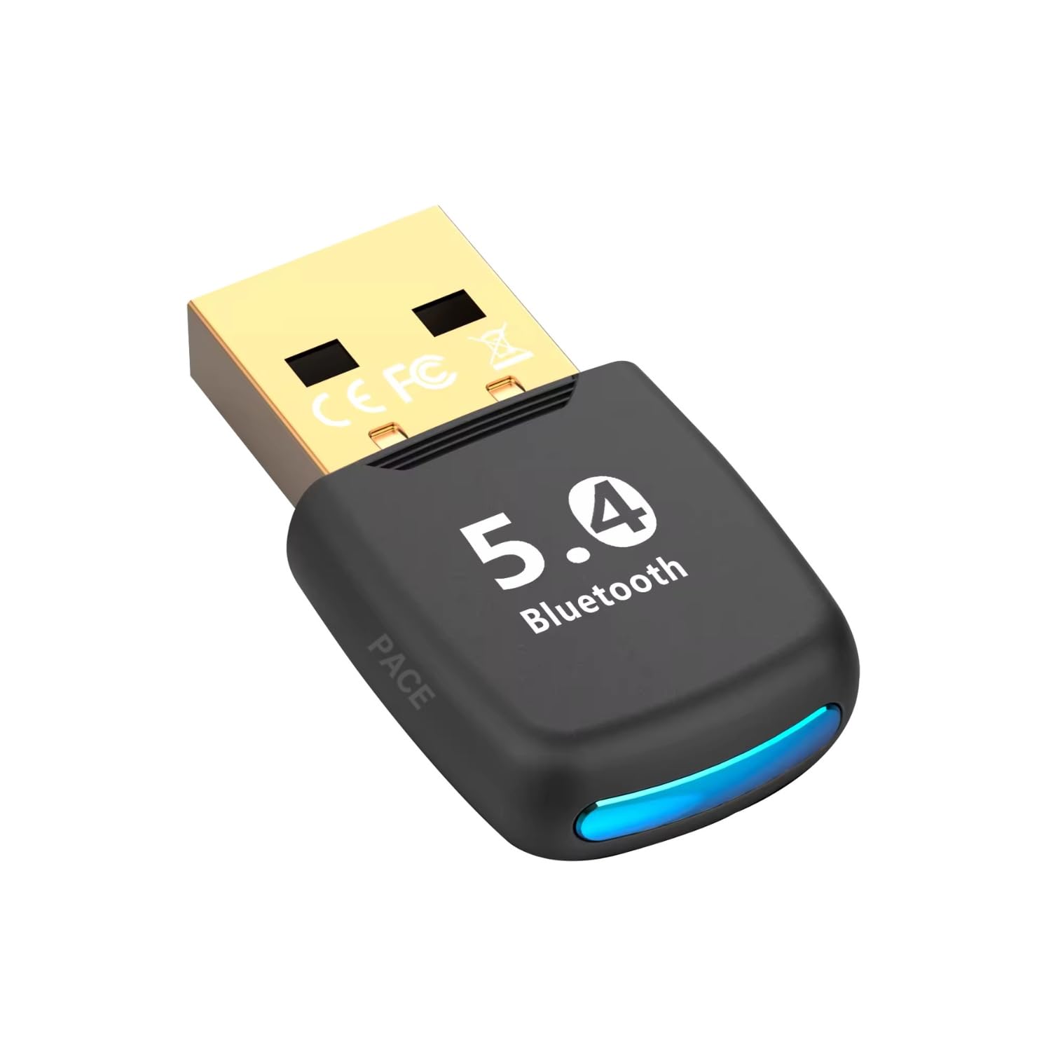 PACE USB Bluetooth Adapter Version 5.4 (Improved), Plug & Play Windows 11/10/8.1, Suitable for Business Users, Enhanced BLE HD+ Audio for PC Desktop Laptop Telecalling, Video conferencing, Streaming