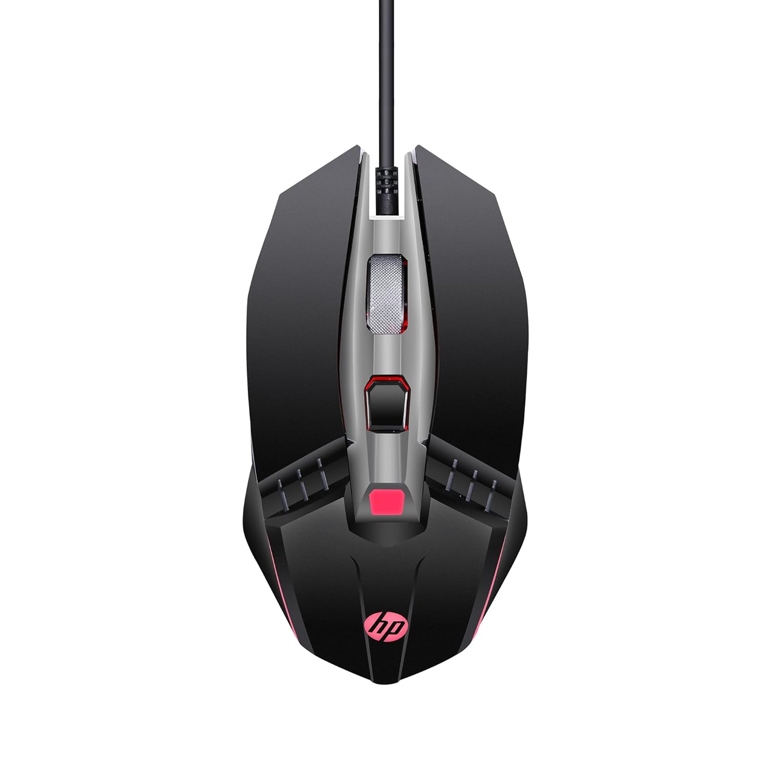 HP M270 Backlit USB Wired Gaming Mouse with 6 Buttons, 4-Speed Customizable 2400 DPI, Ergonomic Design, Breathing LED Lighting, Metal Scroll Wheel, Lightweighted / 3 Years Warranty (7ZZ87AA), Black