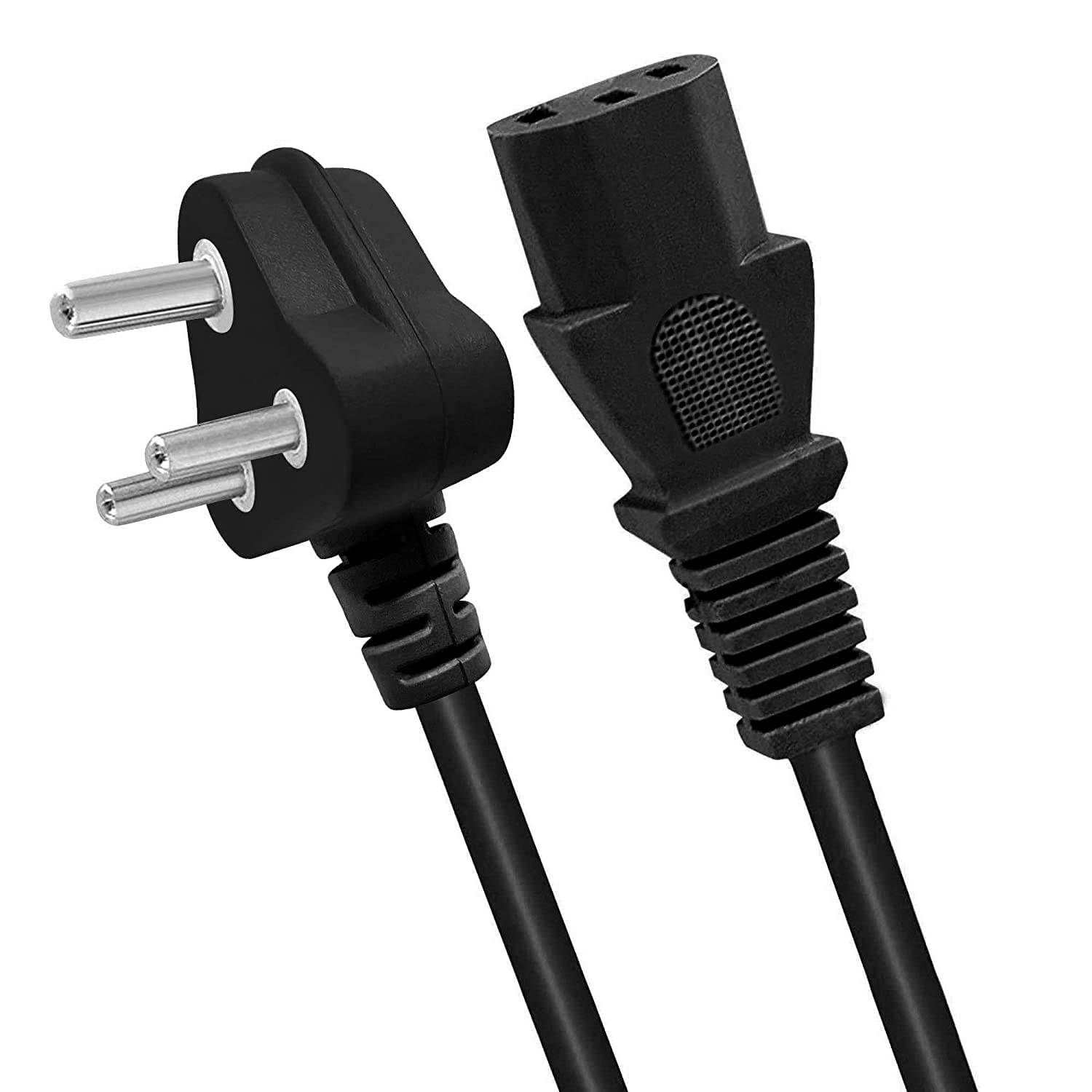 NISHTECH Computer Power Cable Cord for Desktops PC and Printers/Monitor SMPS Power Cable IEC Mains Power Cable (1.5M- Black)