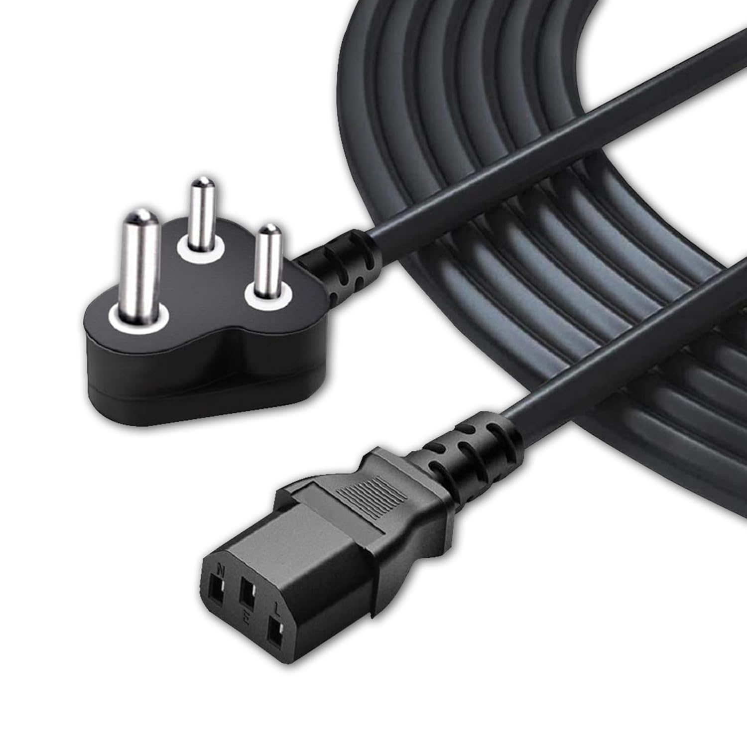 Geonix 1.5 Meter Computer Power Cable Cord for Desktops PC, Printers, Monitors, SMPS Power Cable (Black)