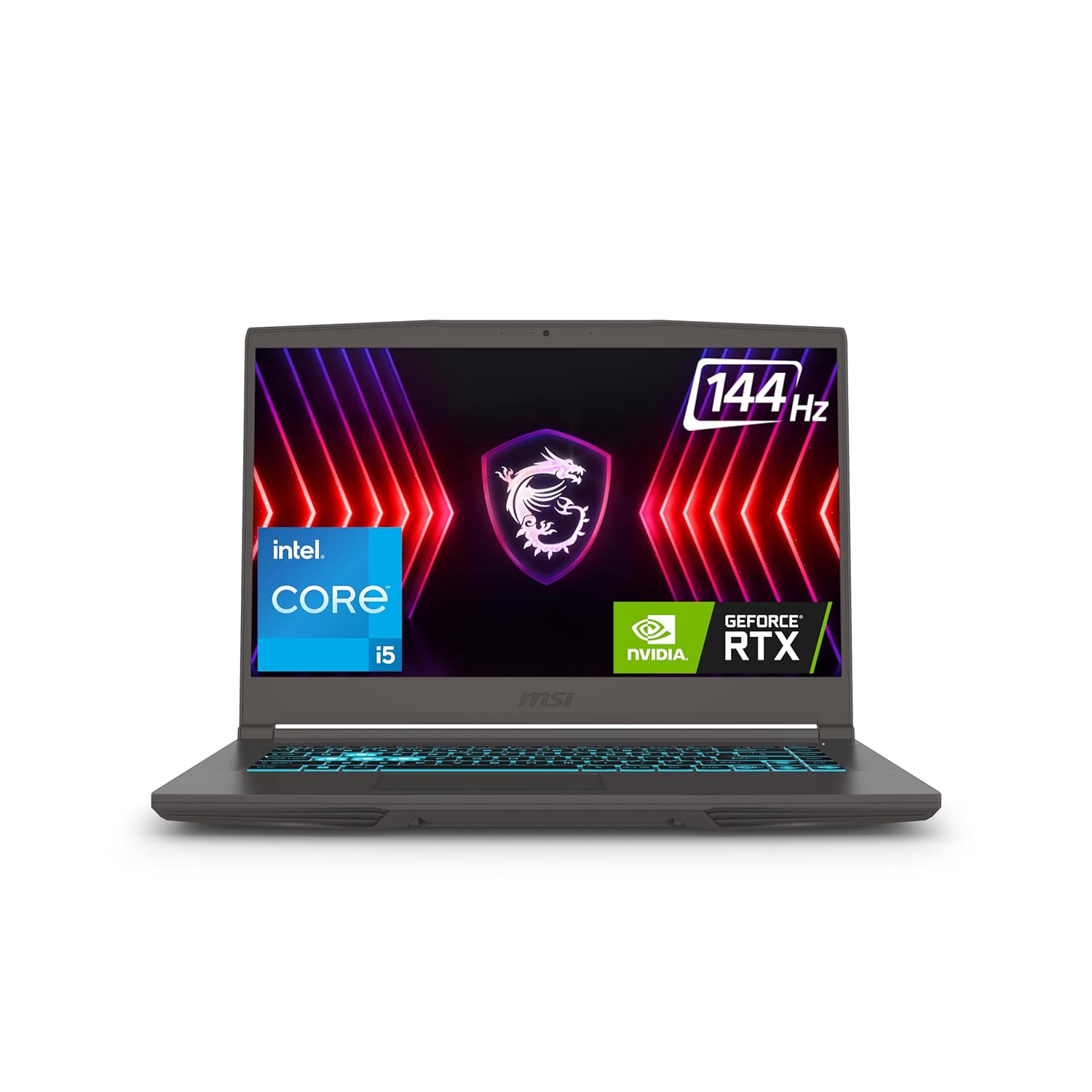 MSI Thin 15, Intel 12th Gen. i5-12450H, 40CM FHD 144Hz Gaming Laptop (16GB/512GB NVMe SSD/Windows 11 Home/MSO 2021/NVIDIA GeForce RTX 2050, GDDR6 4GB/Cosmos Gray/1.86Kg) B12UCX-2471IN