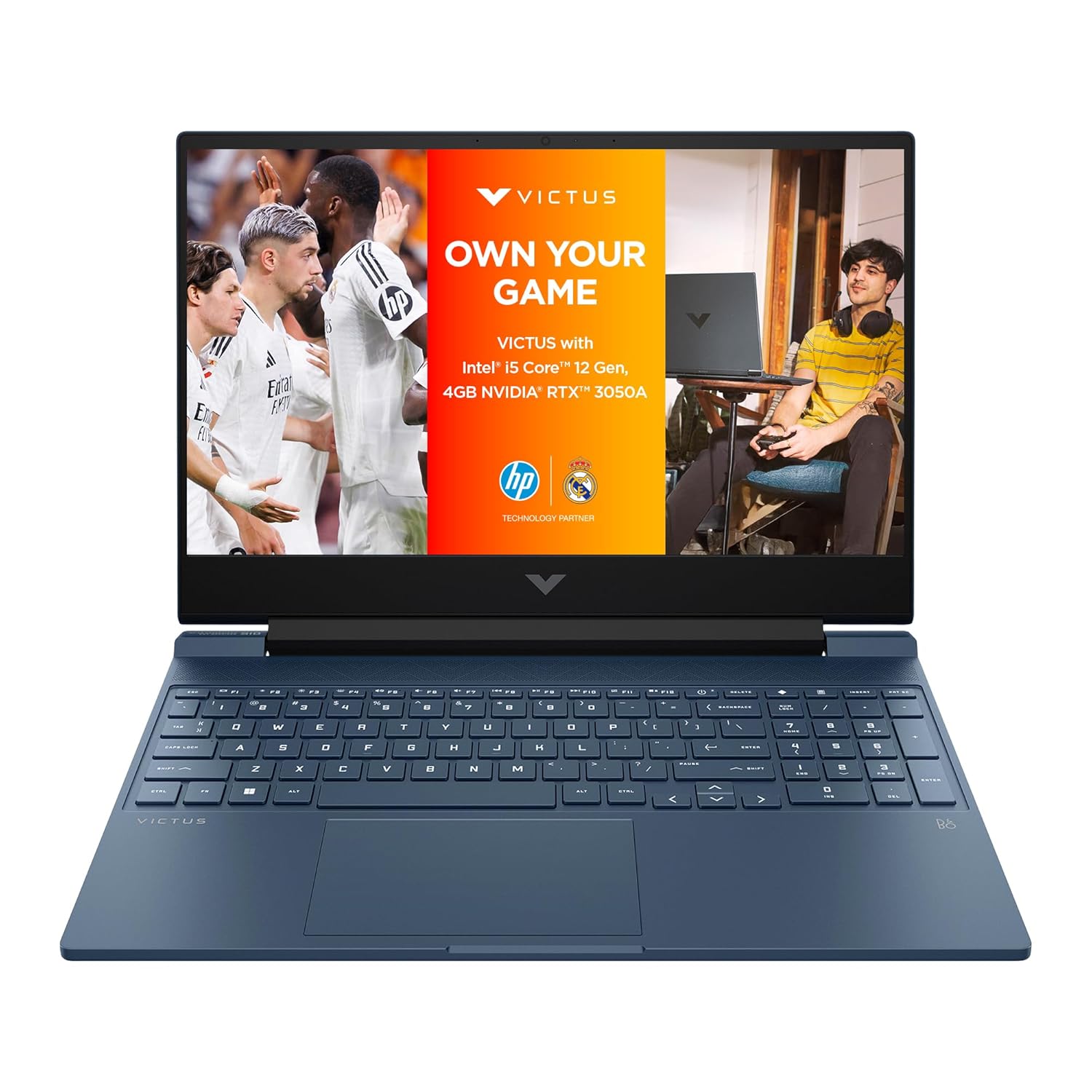 HP Victus, 12th Gen Intel Core i5-12450H, RTX 3050 Gaming Laptop (16GB DDR4, 512GB SSD) 144Hz, IPS, 15.6"/39.6cm, FHD, Win 11, MS Office 21, Blue, 2.3kg, fa1379TX/fa1412tx
