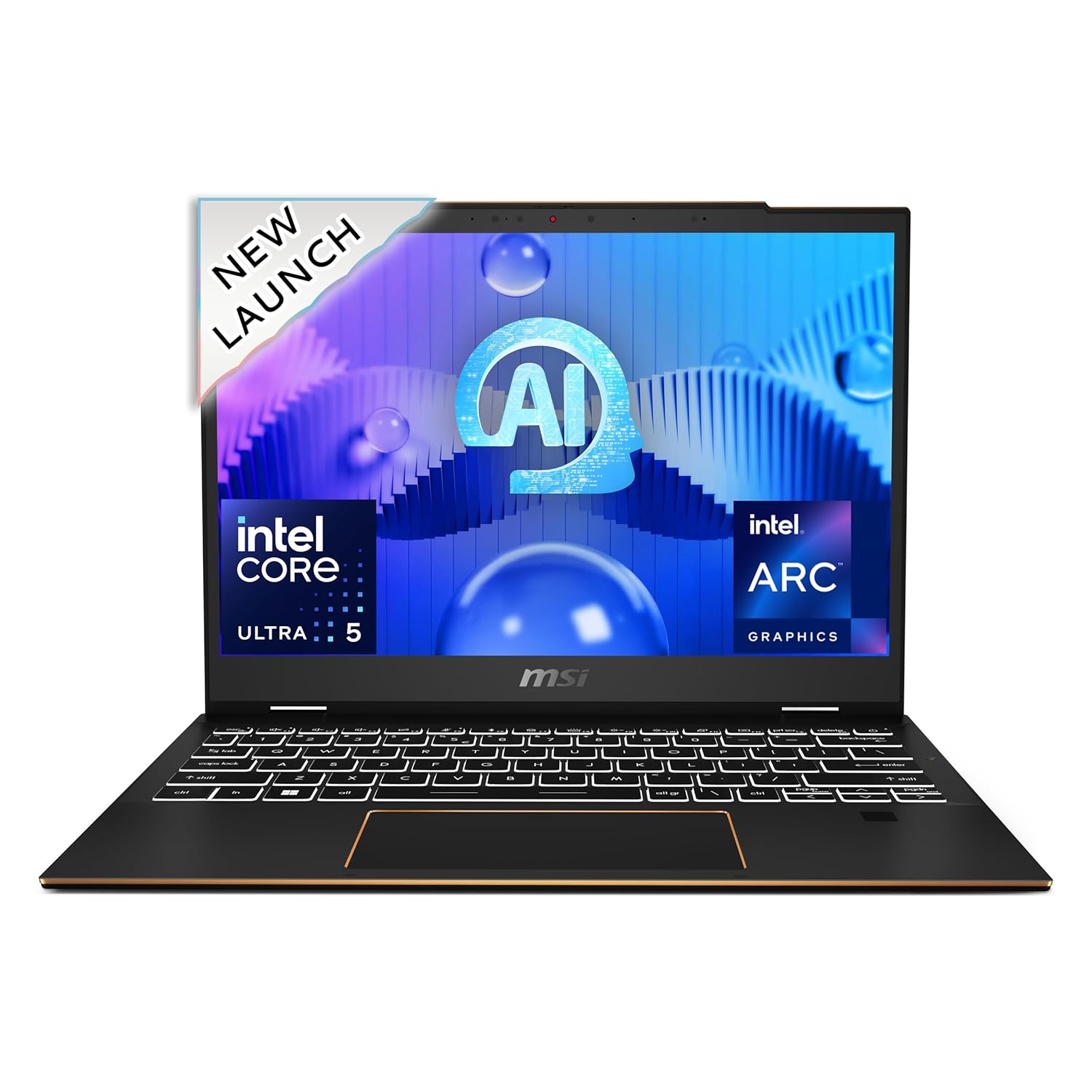 MSI Summit 13 AI Evo, Intel 1st Gen. Ultra 5 125H,Built-in AI, 34CM FHD+ Laptop(16GB/1TB NVMe SSD/Windows 11 Home/Intel Arc/Ink Black/1.39Kg), A1MTG-040IN