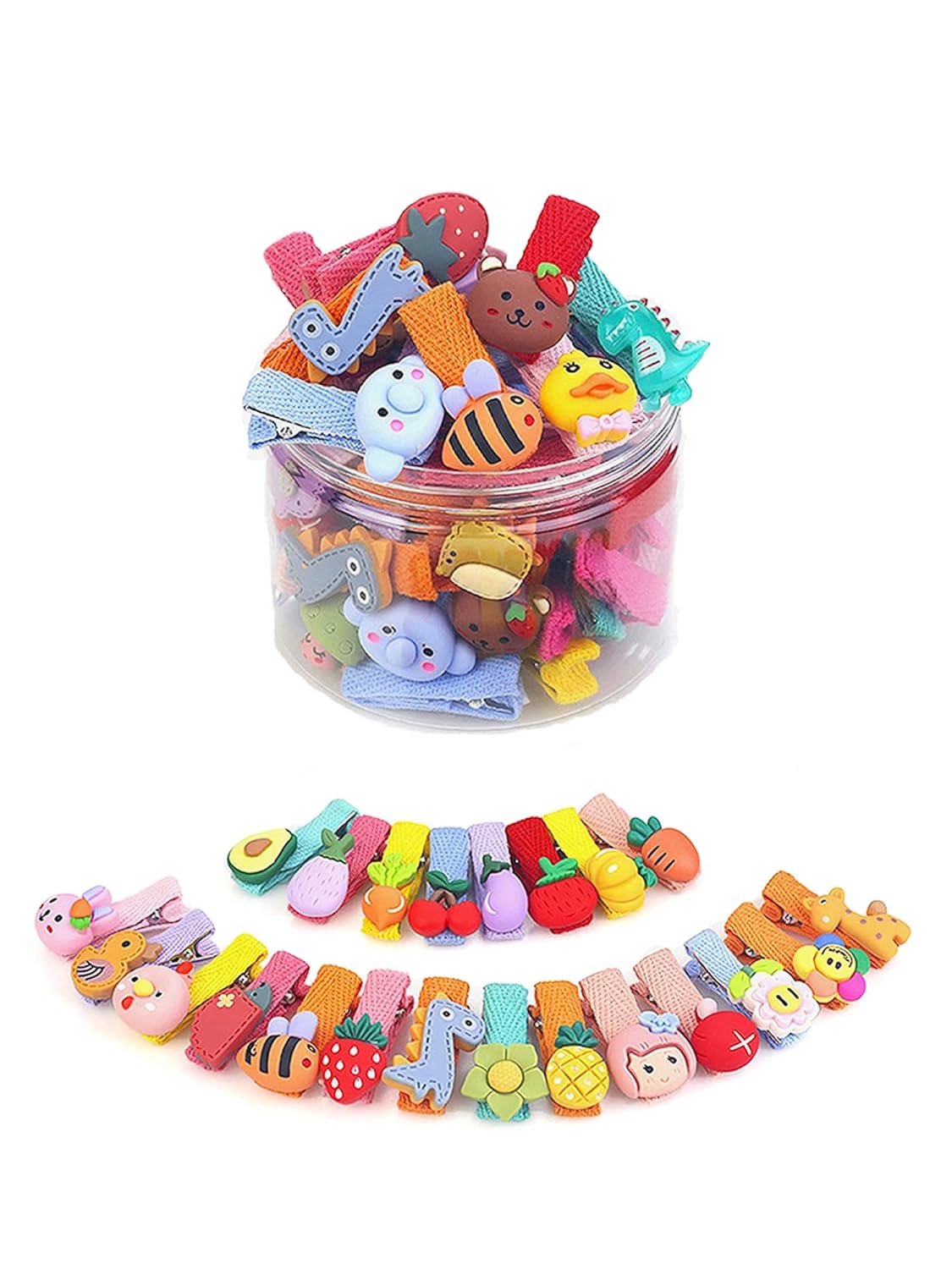 Melbees by Yellow Chimes Hair Clips for Girls Kids Hair Clip Hair Accessories for Girls Set of 26 PCS Cute Animal Characters Hair Clips