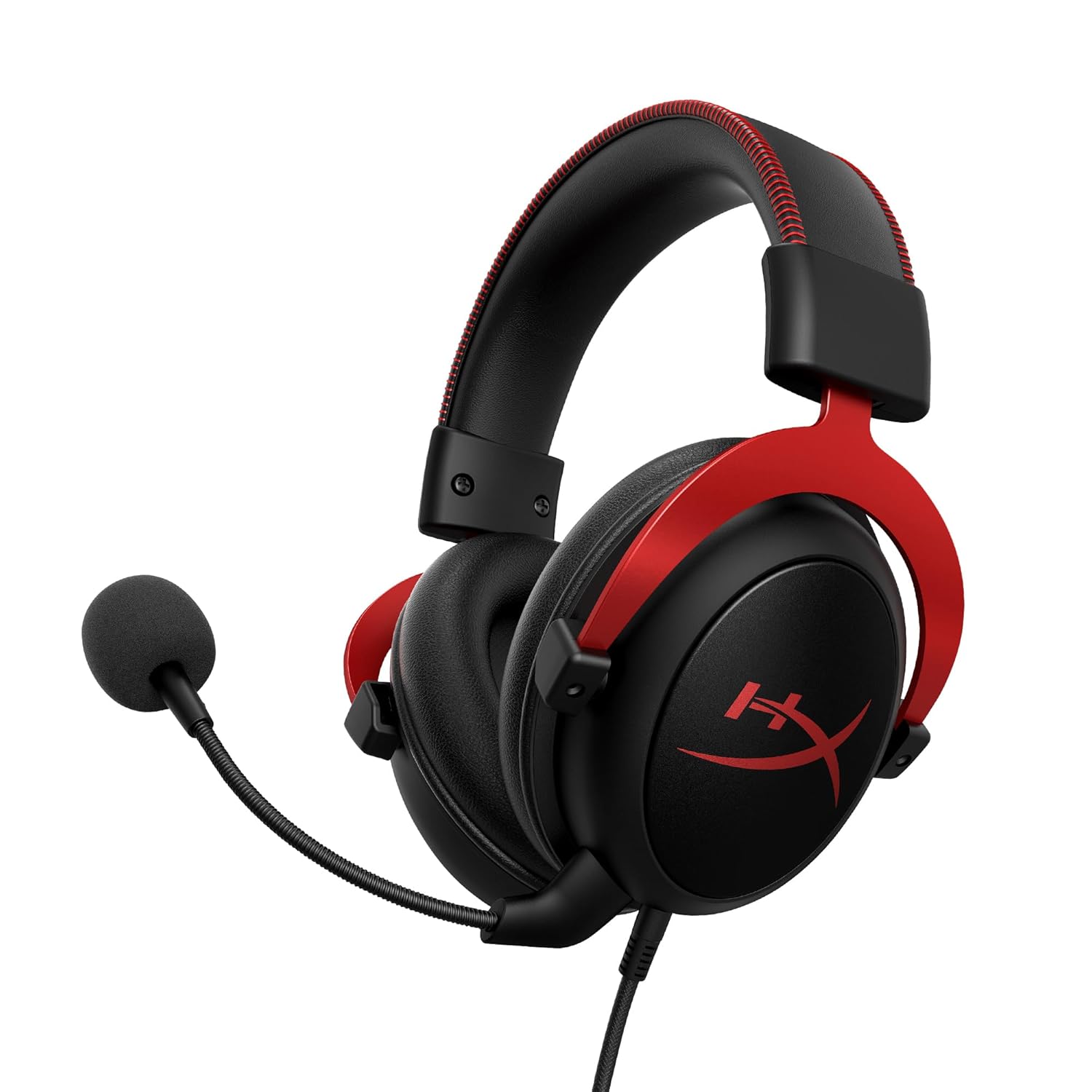 HyperX Cloud II Gaming Headset for PC, PS5 / PS4. Includes 7.1 Virtual Surround Sound and USB Audio Control Box - Red (4P5M0AA)