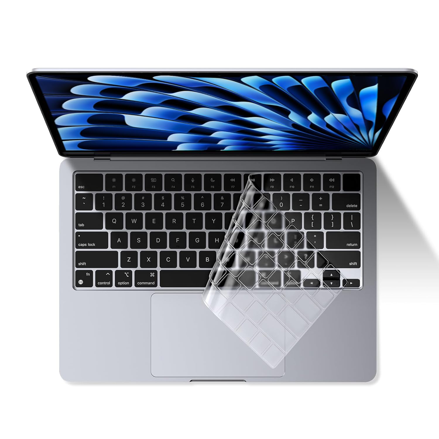 Tukzer Ultra Thin Protector Skin Keyboard Cover for MacBook Air 13.6" M4 A3240 M3 A3113 M2 A2681 2025-2021 15" A3240 A3113 A2681 A3241 A3114 A2941,Pro 14"16" M4 M3 M2 M1 A3112 A3185 A3401 A3403 A3186