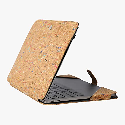 Enthopia Case Cover Compatible with MacBook Air 13 inch M2 A2681 M1 A2337 A2179 A1932/Pro 13 inch M2 M1 A2338 A2251 A2289 A2159 A1989 A1706 A1708 - Vegan Leather Folio Cover - Colourful Cork