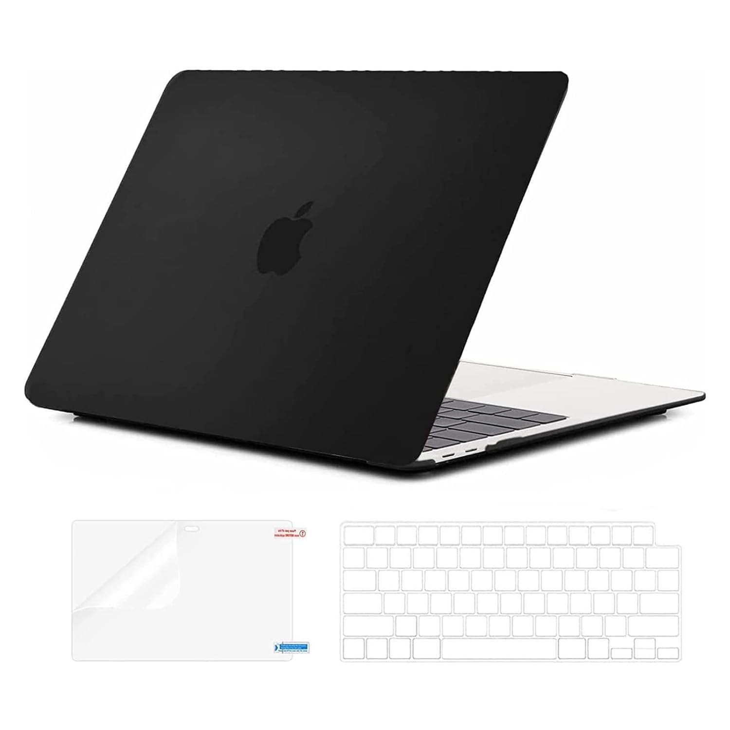 EooCoo Case Compatible for MacBook Air 13.3 inch M1 2021-2018 Release,A2337 A2179 A1932 with Retina Display Touch ID,M1 Air 13 Plastic Hard Shell Cover&TPU Keyboard Skin&Screen Protector - Matte Black