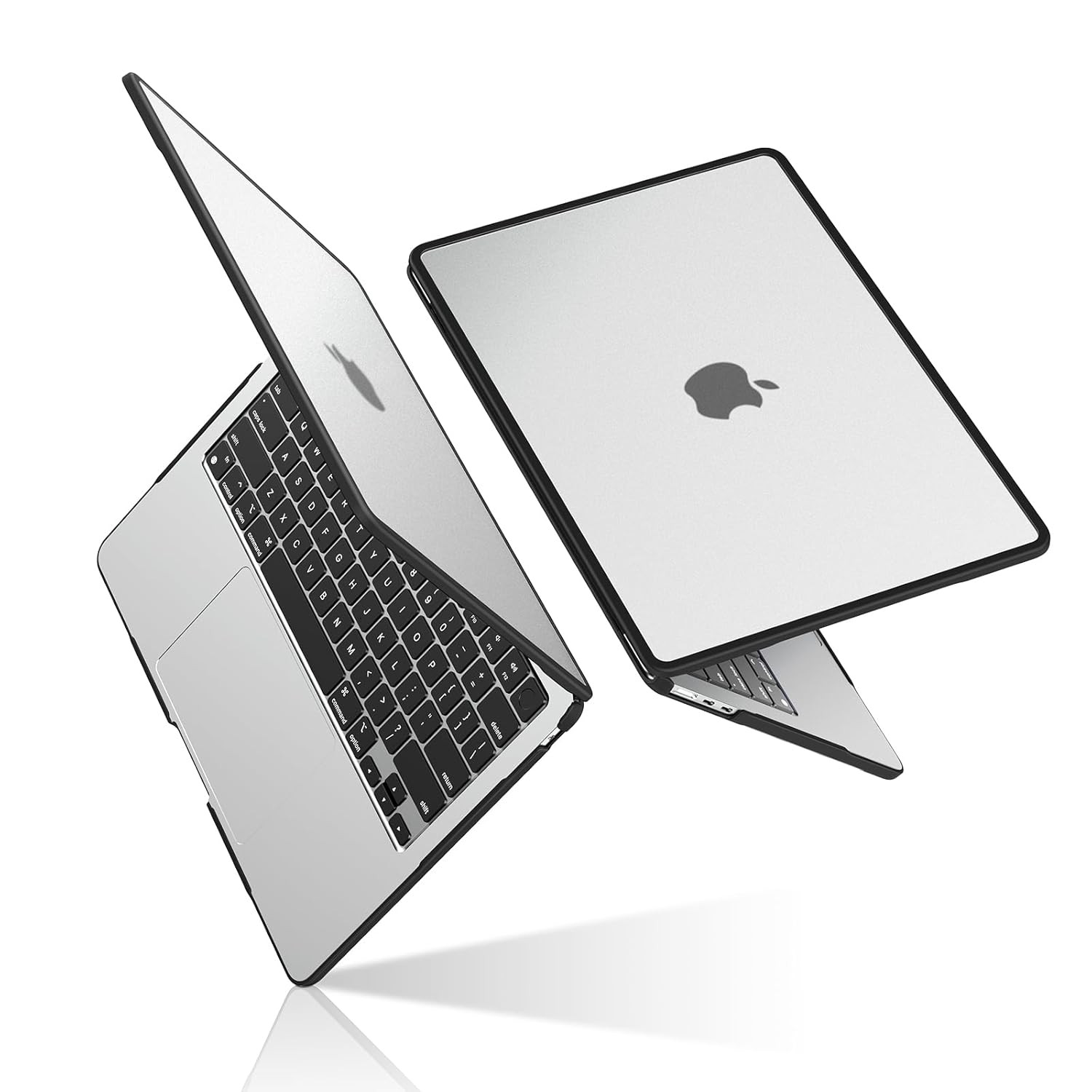 BlueSwan Hard Shell Case Compatible for M4 M3 M2 MacBook Air 15 inch 2025 2024 2023 A3241 A3114 A2941,Anti-Rupture Shockproof TPU Frame,PC Matte Anti-Fingerprint,Air 15.3 Laptop Cover-Frosted Clear