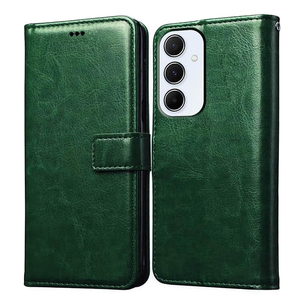 Amazon Brand- Solimo Flip for Samsung Galaxy A35 5G (Leather_Green)