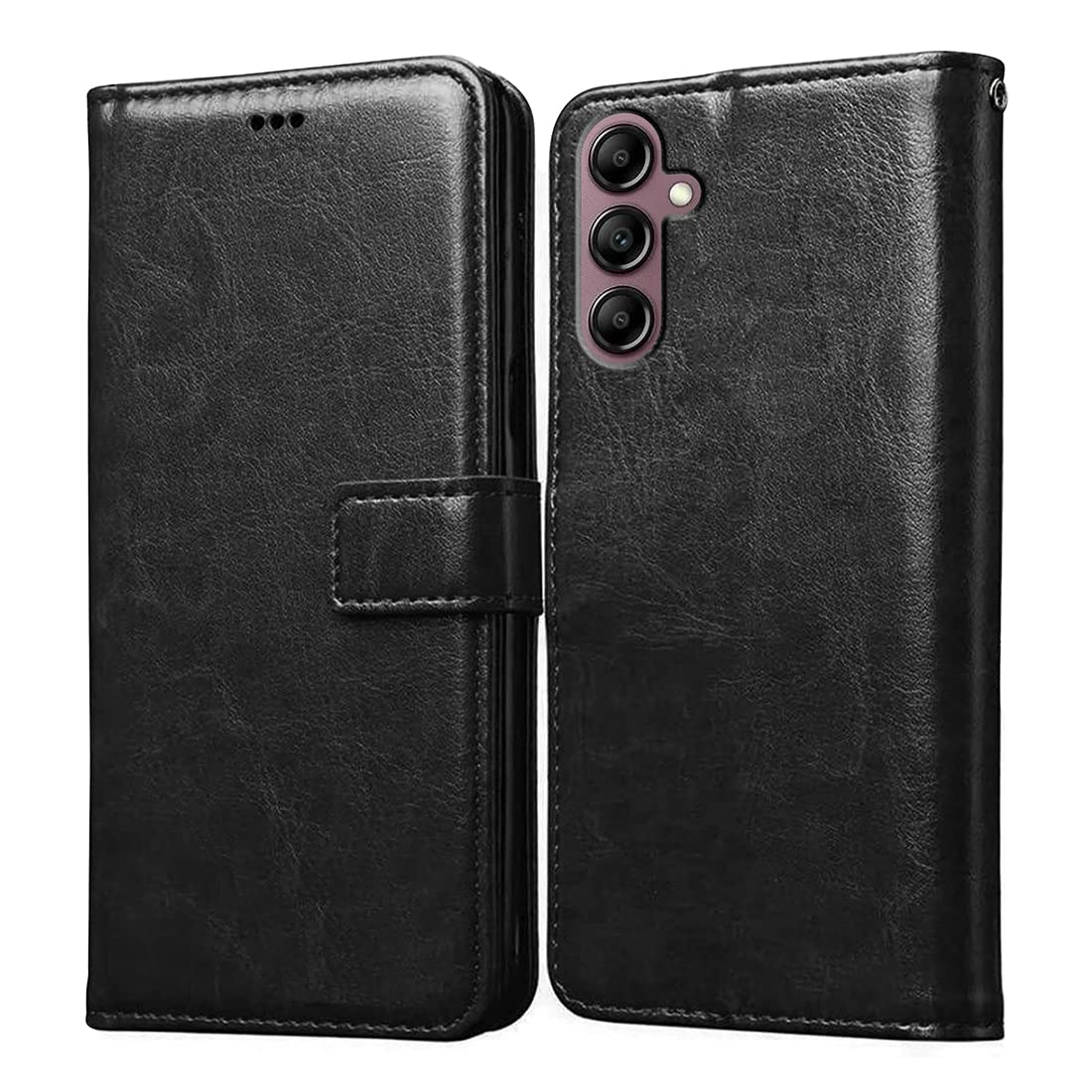 Amazon Brand- Solimo Flip for Samsung Galaxy A14 5G (Leather_Black)